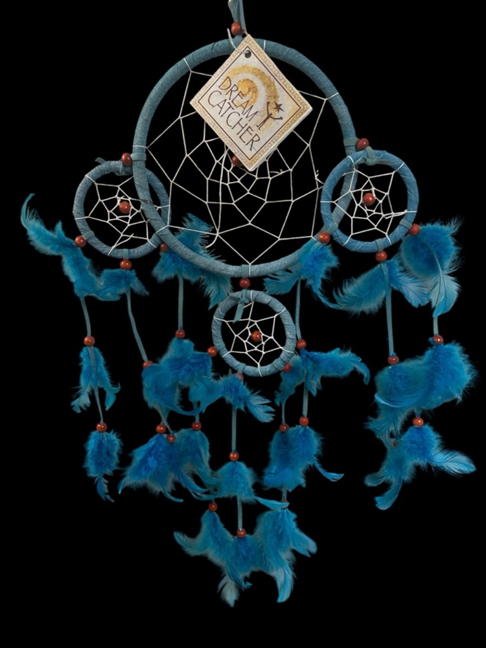 Elegant Handcrafted Wall Hanging Dreamcatcher in Blue/Turquoise